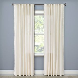 Stitched Edge Light Filtering Curtain Panel